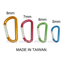 D Shaped Aluminum Carabiner Mini Keychain